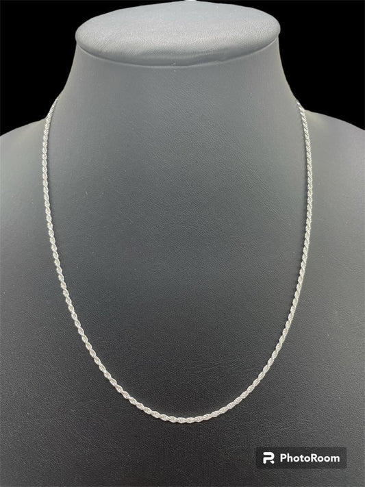 20" Solid Sterling Silver Rope Chain