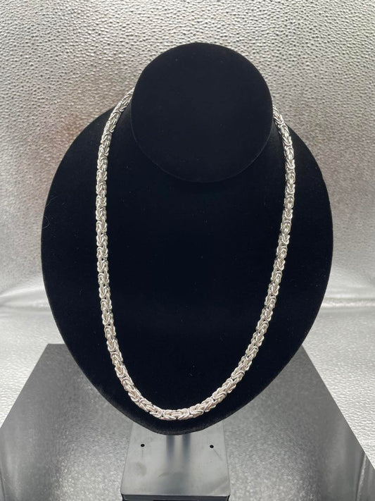 "20 Solid Sterling Silver Square Byzantine Chain